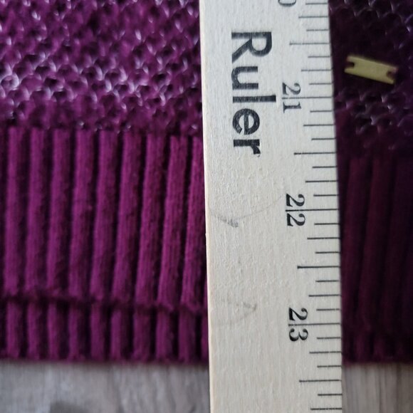 Tommy Hilfiger Merlot Knit Sweater Silver Metallic Womens M Ribbed Angled Collar - Picture 15 of 16